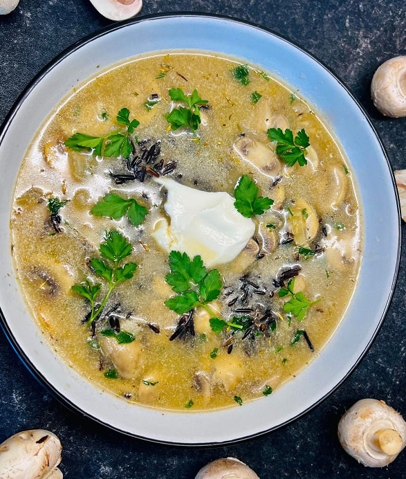 Vegan Wild Rice Mushroom Soup [Easy]